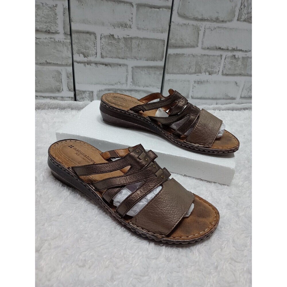 Naturalizer Sandal Shoes Metallic Brown  Comfort Size 8.5M